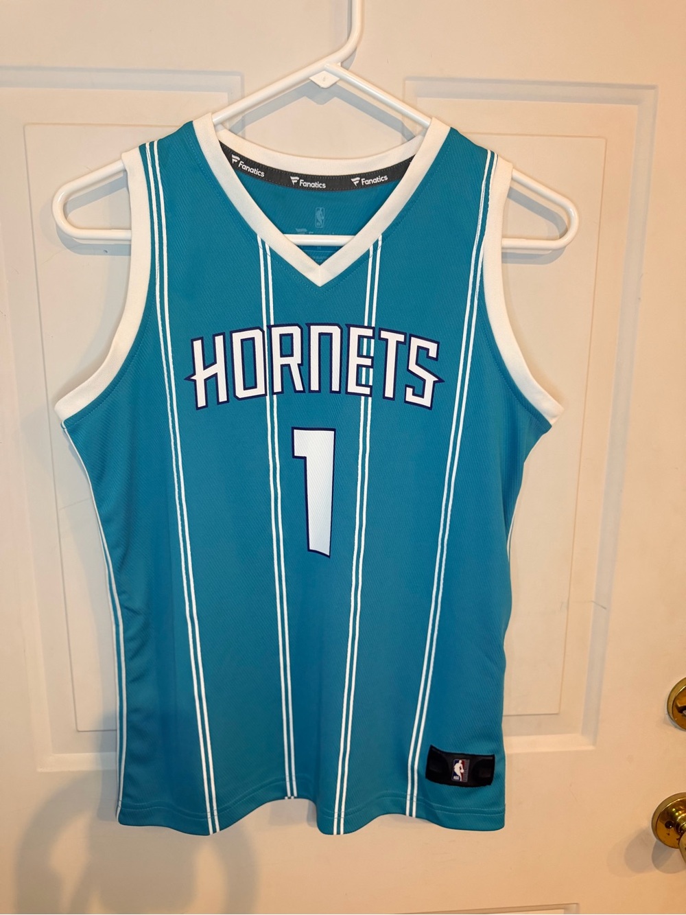 Fanatics Hornets Teal & White Basketball Jersey #1
